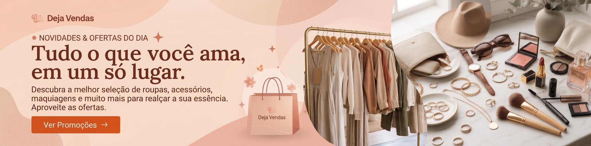 Deja Vendas: tudo o que você ama em um só lugar. Novidades, roupas, acessórios, maquiagens e ofertas.